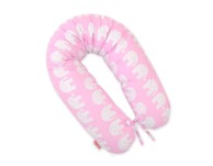 BOBONO Jastuk za trudnice, produženi, s odvojivom navlakom, Pink Elephants