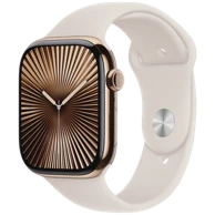 APPLE Pametni sat S10 4G, 46mm, zlatna Titanium, bež gumeni remen, M/L
