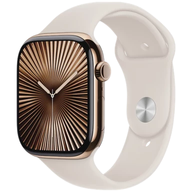 APPLE Pametni sat S10 4G, 46mm, zlatna Titanium, bež gumeni remen, M/L