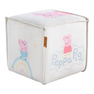 ROBA Bijeli baršunast dječji tabure Peppa Pig