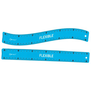 CONNECT Fleksibilno PVC ravnalo, 30 cm, prozirno plavo