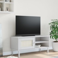 TV Ormarić SENJA izgled ratana bijeli 106x40x49 cm od borovine