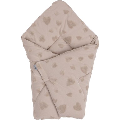 BUBABA BY FREEON Dekica s jastukom 65x65, srca, bež  