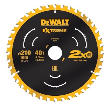 DEWALT List kružne pile 210×30 mm 40T