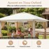 COSTWAY Pop-Up Gazebo 394 x 394 cm s mrežom protiv komaraca, bež