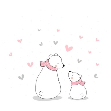 AMBIANCE Dječja zidna naljepnica Family Cubs 90x60 cm