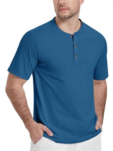 NIKCORP Muška Henley majica L, plava