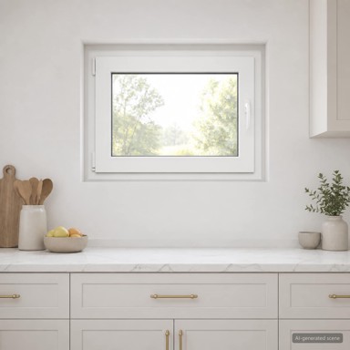 RISOR podrumski prozor PVC 80 x 55 cm, bijeli iznutra