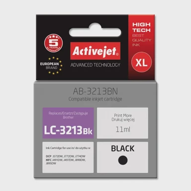 ACTIVEJET Tinta za pisač AB-3213BN, zamjena za Brother LC3213BK, supreme, 11 ml, crna