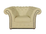 CHESTERFIELD Fotelja Winfield Basic Leather, 1-sjedište, Vanilla