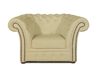 CHESTERFIELD Fotelja Winfield Basic Leather, 1-sjedište, Vanilla