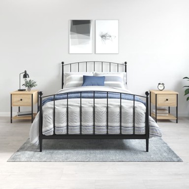 Noćni ormarići 2 kom boja hrasta 34x35,5x45cm konstruirano drvo