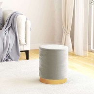 Okrugli tabure za pohranu, baršunasti, siva