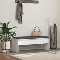 Klupa za hodnik s jastukom 100 x 38 x 46 cm bijelo