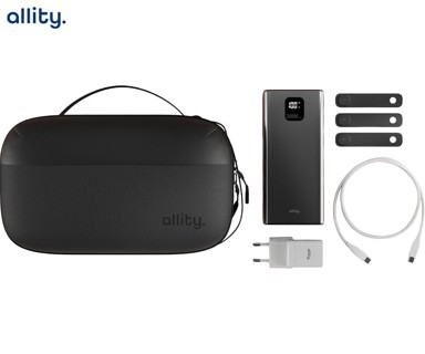 ALLITY Set pribora ATK 5u1 organizator/kutija + powerbank + GaN punjač + USB-C na USB-C kabel + 3 vezice, bijela