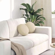 Jastučići za sjedenje 2 kom Ø30x13 cm od tkanine, krem