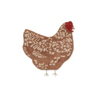 LORENA CANALS Smeđi periv/ručno rađen pamučan dječji tepih 110x100 cm Chicken 