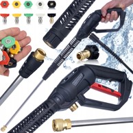 ROSFIX Set za visokotlačni čistač PCG1, pištolj, lance i 5 mlaznica, 4000 PSI, M22x1.5, kompatibilno s Kärcher