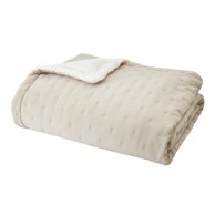 CATHERINE LANSFIELD Krem prošiven prekrivač od sherpa flisa 220x230 cm Cosy Nori 