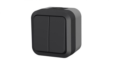 Nadžbukni dvostruki prekidač za luster Aqua Pro IP55 grafitno, siva