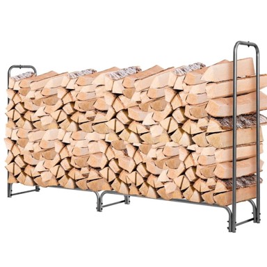 NORTHIX Stalak za ogrjev s navlakom, 240 cm, crni
