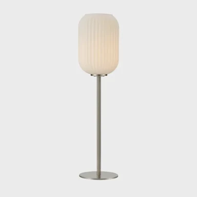 Stolna lampa, Cava, MA108561, E14, satin nickel/bijela