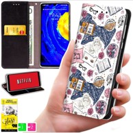 BLUEMOON Futrola tipa novčanik za Oppo A5 5G - maska s uzorkom + staklo 9H