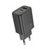 HOCO Punjač adapter N61, USB-A i Type-C, GaN, PD, 20 W, crna