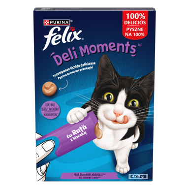 FELIX Poslastica za mačke Deli Moments, patka, 4×10 g
