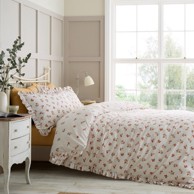 CATHERINE LANSFIELD Posteljina Frill Ditsy Floral za krevet za jednu osobu 135x200 cm Bijela
