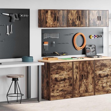 Garažni ormarići, 2 kom, od konstruiranog drva, boja hrasta