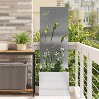 Vrtni sadič s dekorativnom pločom, 50 x 140 cm, srebrna