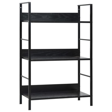 Police za knjige s 3 razine crne 60 x 27,6 x 90,5 cm od iverice