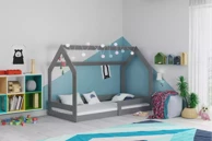 DOMEK Dječji krevet s madracem, 80×160 cm, sivi