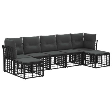 Set vanjskih sofa bez stola, poliester, crna