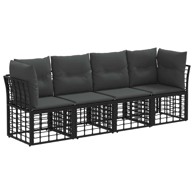 Set vanjskih sofa bez stola, poliester, crna