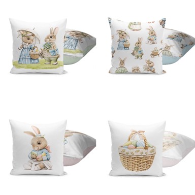 MILA HOME Ukrasne jastučnice u setu 4 kom s uskršnjim motivom 43x43 cm