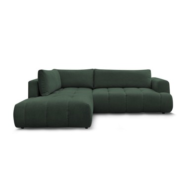 BOBOCHIC PARIS Zelena sklopiva/s prostorom za odlaganje kutna garnitura (s lijevim kutom/u obliku slova L) Fuji, 282x204x88 cm