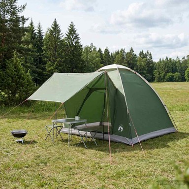Kamping šator s krovom, za 2 osobe, poliester i čelik, zelena