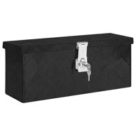Kutija za pohranu, crna, 50 x 15 x 20,5 cm, aluminijska