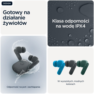 MOTOROLA Slušalice Moto Buds Bass, TWS, Bluetooth, za pozive i glazbu, crna