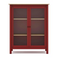 MARCKERIC Crvena/natur vitrina od borovine 90x110 cm Misti