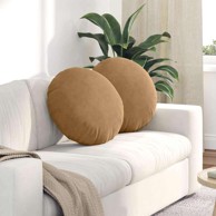 Jastučići za sjedenje 2 kom Ø50x19 cm baršun, smeđi