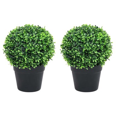 Umjetni šimširi s posudama u obliku kugle, 2 kom, 32 cm, zeleni