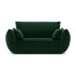 MAZZINI SOFAS Tamno zelena baršunasti fotelja Vanda, 128x110x85 cm