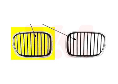 VAN WEZEL Maska BMW 5 E39 96-03, krom/crna, prednja desna, -00