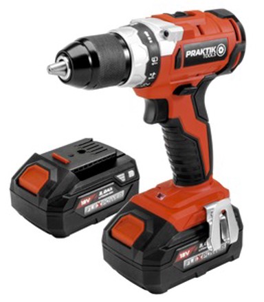 PRAKTIK TOOLS Akumulatorska bušilica-odvijač 18V, 2 baterije, brushless, FLEX POWER