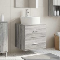 Umivaonik s policom, sivi sonoma, 49,5 x 44,5 x 65 cm