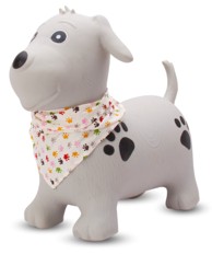 Skakalica psić, gumena, siva, 53 cm