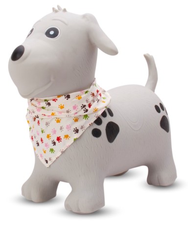 Skakalica psić, gumena, siva, 53 cm